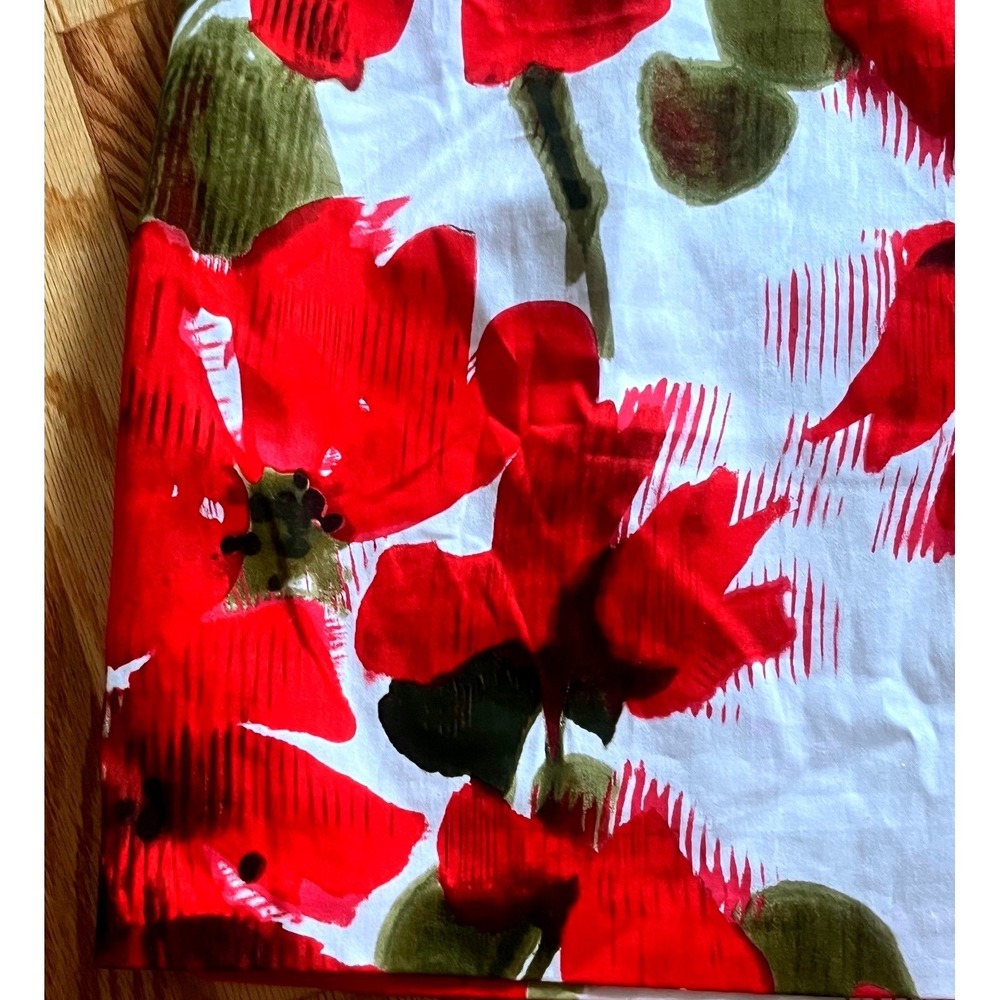 Evan Picone poppy comb red floral dress women's 10 one shoulder cotton 6802 nwt - Picture 6 of 12